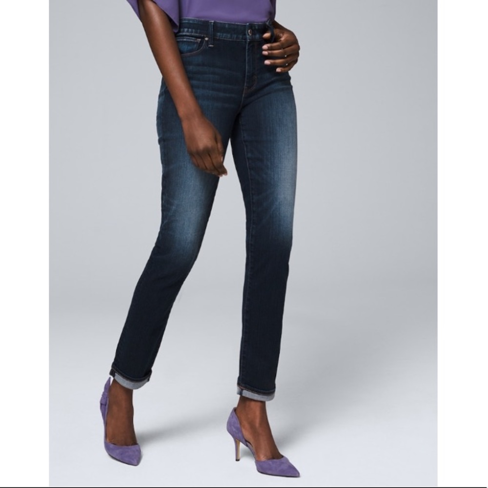 WHBM Mid-Rise Essential Slim Crop Jeans 10 Long